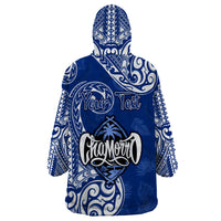 Personalised Hafa Adai Guam History and Chamorro Heritage Day Wearable Blanket Hoodie Blue Latte Stone LT05 - Polynesian Pride