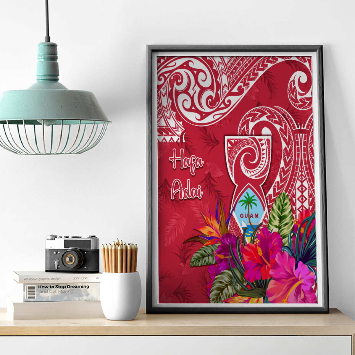 Hafa Adai Guam History and Chamorro Heritage Day Canvas Wall Art Red Latte Stone LT05 - Polynesian Pride