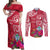 Personalised Hafa Adai Guam History and Chamorro Heritage Day Couples Matching Off Shoulder Maxi Dress and Long Sleeve Button Shirt Red Latte Stone LT05 Red - Polynesian Pride