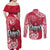 Personalised Hafa Adai Guam History and Chamorro Heritage Day Couples Matching Off Shoulder Maxi Dress and Long Sleeve Button Shirt Red Latte Stone LT05 - Polynesian Pride