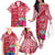 Personalised Hafa Adai Guam History and Chamorro Heritage Day Family Matching Off Shoulder Long Sleeve Dress and Hawaiian Shirt Red Latte Stone LT05 - Polynesian Pride