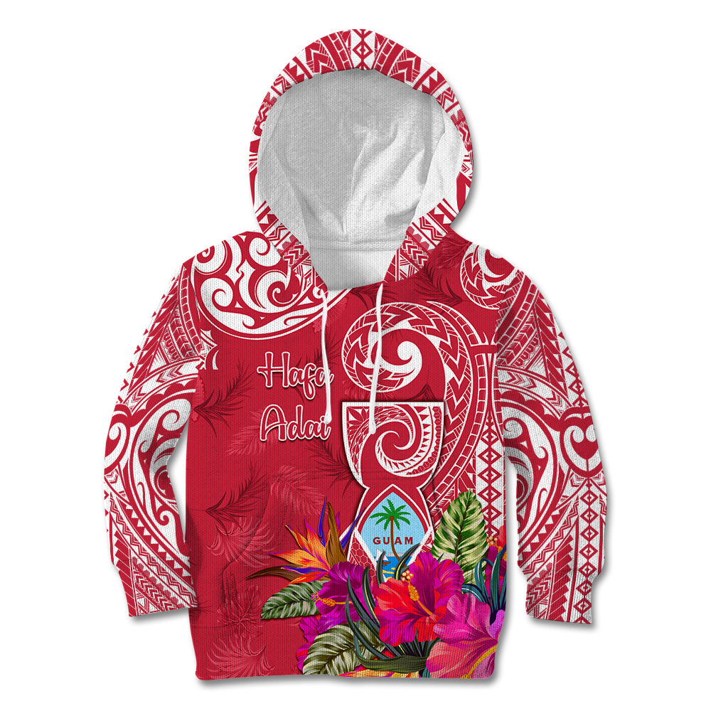 Personalised Hafa Adai Guam History and Chamorro Heritage Day Kid Hoodie Red Latte Stone LT05 Hoodie Red - Polynesian Pride