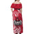 Personalised Hafa Adai Guam History and Chamorro Heritage Day Off Shoulder Maxi Dress Red Latte Stone LT05 - Polynesian Pride