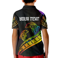 Personalised LGBT History Month Kid Polo Shirt Proud And Happy Polynesian Dolphin LT05 - Polynesian Pride