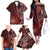 New Zealand Aotearoa Family Matching Off Shoulder Long Sleeve Dress and Hawaiian Shirt Maori Harakeke Weaving Pattern Red LT05 - Polynesian Pride