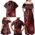 New Zealand Aotearoa Family Matching Off Shoulder Maxi Dress and Hawaiian Shirt Maori Harakeke Weaving Pattern Red LT05 - Polynesian Pride