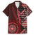 New Zealand Aotearoa Family Matching Off Shoulder Maxi Dress and Hawaiian Shirt Maori Harakeke Weaving Pattern Red LT05 Dad's Shirt - Short Sleeve Red - Polynesian Pride