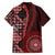 New Zealand Aotearoa Family Matching Short Sleeve Bodycon Dress and Hawaiian Shirt Maori Harakeke Weaving Pattern Red LT05 - Polynesian Pride