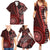 New Zealand Aotearoa Family Matching Summer Maxi Dress and Hawaiian Shirt Maori Harakeke Weaving Pattern Red LT05 - Polynesian Pride