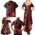 New Zealand Aotearoa Family Matching Summer Maxi Dress and Hawaiian Shirt Maori Harakeke Weaving Pattern Red LT05 - Polynesian Pride