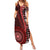 New Zealand Aotearoa Family Matching Summer Maxi Dress and Hawaiian Shirt Maori Harakeke Weaving Pattern Red LT05 Mom's Dress Red - Polynesian Pride