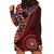 New Zealand Aotearoa Hoodie Dress Maori Harakeke Weaving Pattern Red LT05 - Polynesian Pride