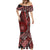 New Zealand Aotearoa Mermaid Dress Maori Harakeke Weaving Pattern Red LT05 - Polynesian Pride