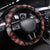 New Zealand Aotearoa Steering Wheel Cover Maori Harakeke Weaving Pattern Red LT05 Universal Fit Red - Polynesian Pride