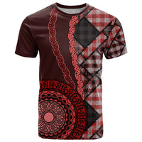 New Zealand Aotearoa T Shirt Maori Harakeke Weaving Pattern Red LT05 Red - Polynesian Pride