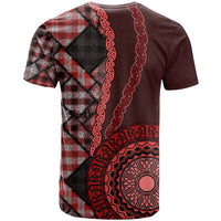 New Zealand Aotearoa T Shirt Maori Harakeke Weaving Pattern Red LT05 - Polynesian Pride