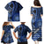 New Zealand Aotearoa Family Matching Puletasi Dress and Hawaiian Shirt Maori Harakeke Weaving Pattern Blue LT05 - Polynesian Pride