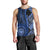 New Zealand Aotearoa Men Tank Top Maori Harakeke Weaving Pattern Blue LT05 - Polynesian Pride