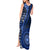 New Zealand Aotearoa Tank Maxi Dress Maori Harakeke Weaving Pattern Blue LT05 - Polynesian Pride