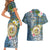 Personalised Hawaii State Couples Matching Short Sleeve Bodycon Dress and Hawaiian Shirt Tropical Flowers With Tartan Pattern LT05 - Polynesian Pride