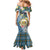 Personalised Hawaii State Mermaid Dress Tropical Flowers With Tartan Pattern LT05 - Polynesian Pride