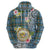 Personalised Hawaii State Zip Hoodie Tropical Flowers With Tartan Pattern LT05 - Polynesian Pride