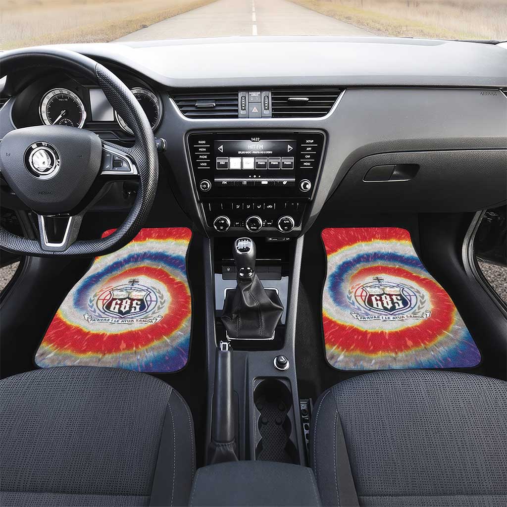 Samoa Car Mats Tie Dye Unique Style LT05 Set 2pcs - Front Colorful - Polynesian Pride