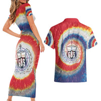 Samoa Couples Matching Short Sleeve Bodycon Dress and Hawaiian Shirt Tie Dye Unique Style LT05 - Polynesian Pride