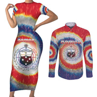 Samoa Couples Matching Short Sleeve Bodycon Dress and Long Sleeve Button Shirt Tie Dye Unique Style LT05 Colorful - Polynesian Pride