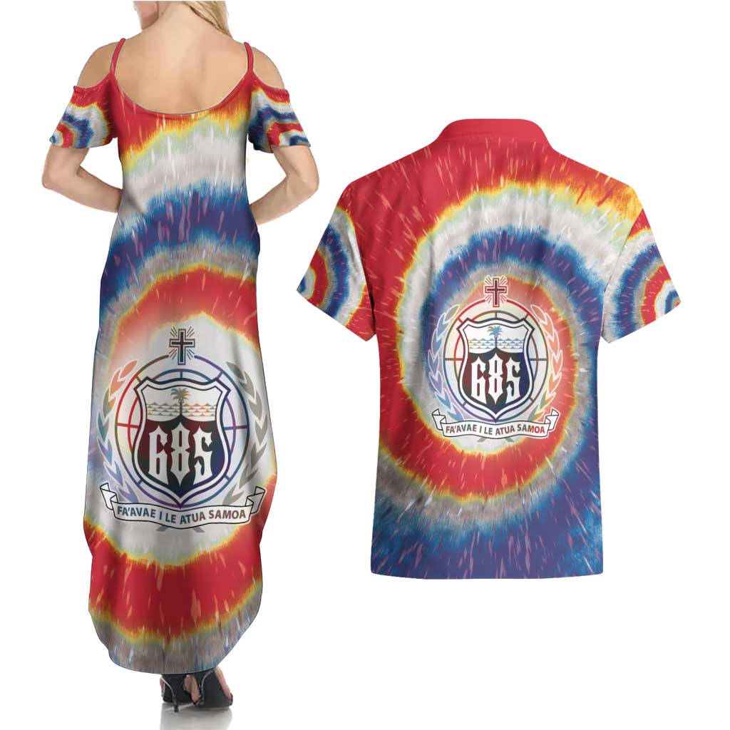 Samoa Couples Matching Summer Maxi Dress and Hawaiian Shirt Tie Dye Unique Style LT05 - Polynesian Pride
