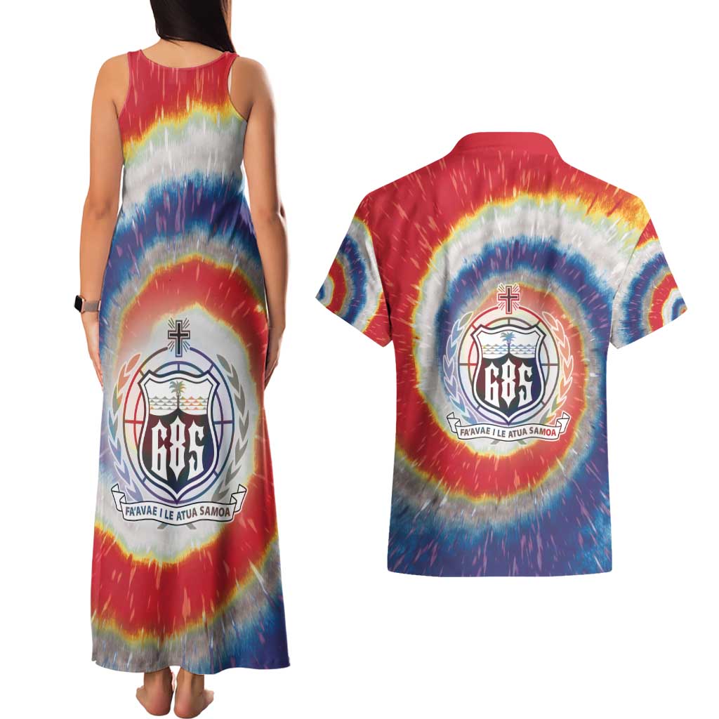 Samoa Couples Matching Tank Maxi Dress and Hawaiian Shirt Tie Dye Unique Style LT05 - Polynesian Pride