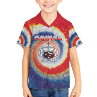 Samoa Family Matching Off The Shoulder Long Sleeve Dress and Hawaiian Shirt Tie Dye Unique Style