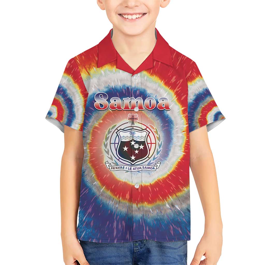 Samoa Family Matching Short Sleeve Bodycon Dress and Hawaiian Shirt Tie Dye Unique Style