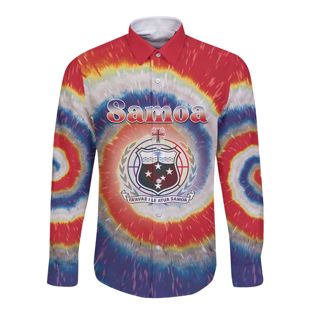 Samoa Long Sleeve Button Shirt Tie Dye Unique Style