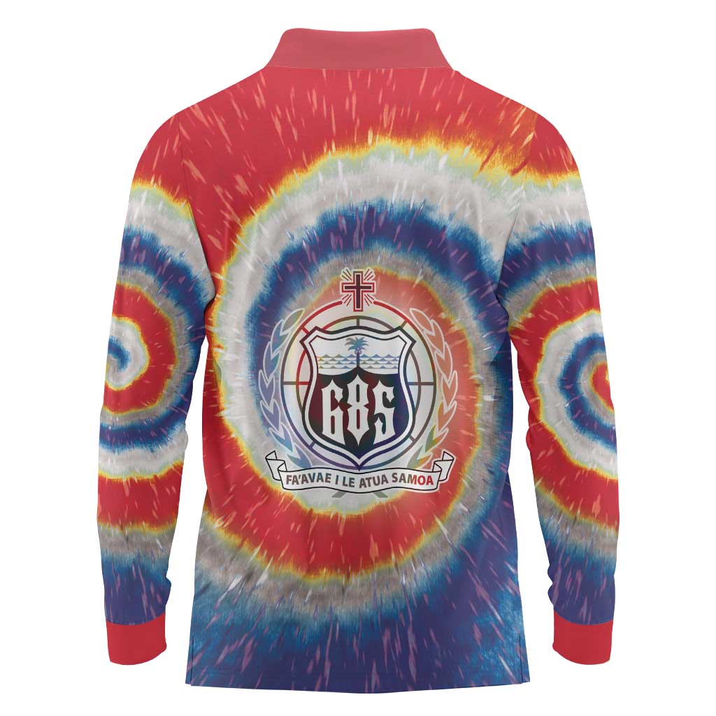 Samoa Long Sleeve Polo Shirt Tie Dye Unique Style LT05 - Polynesian Pride