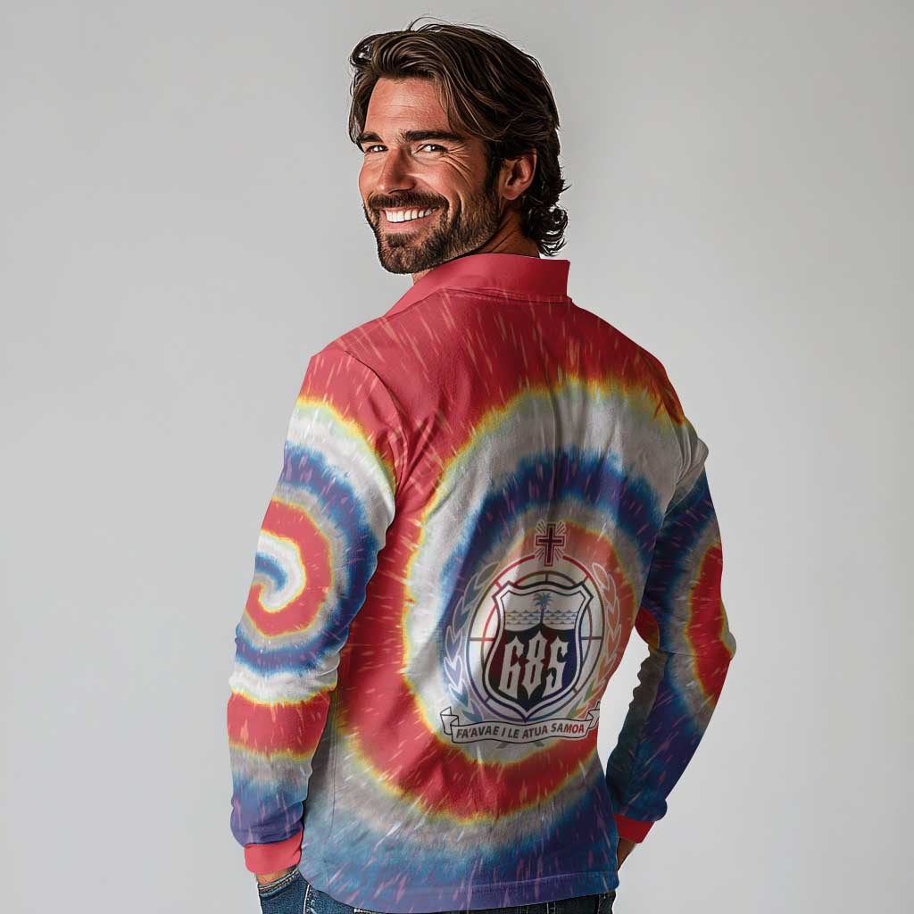 Samoa Long Sleeve Polo Shirt Tie Dye Unique Style LT05 - Polynesian Pride