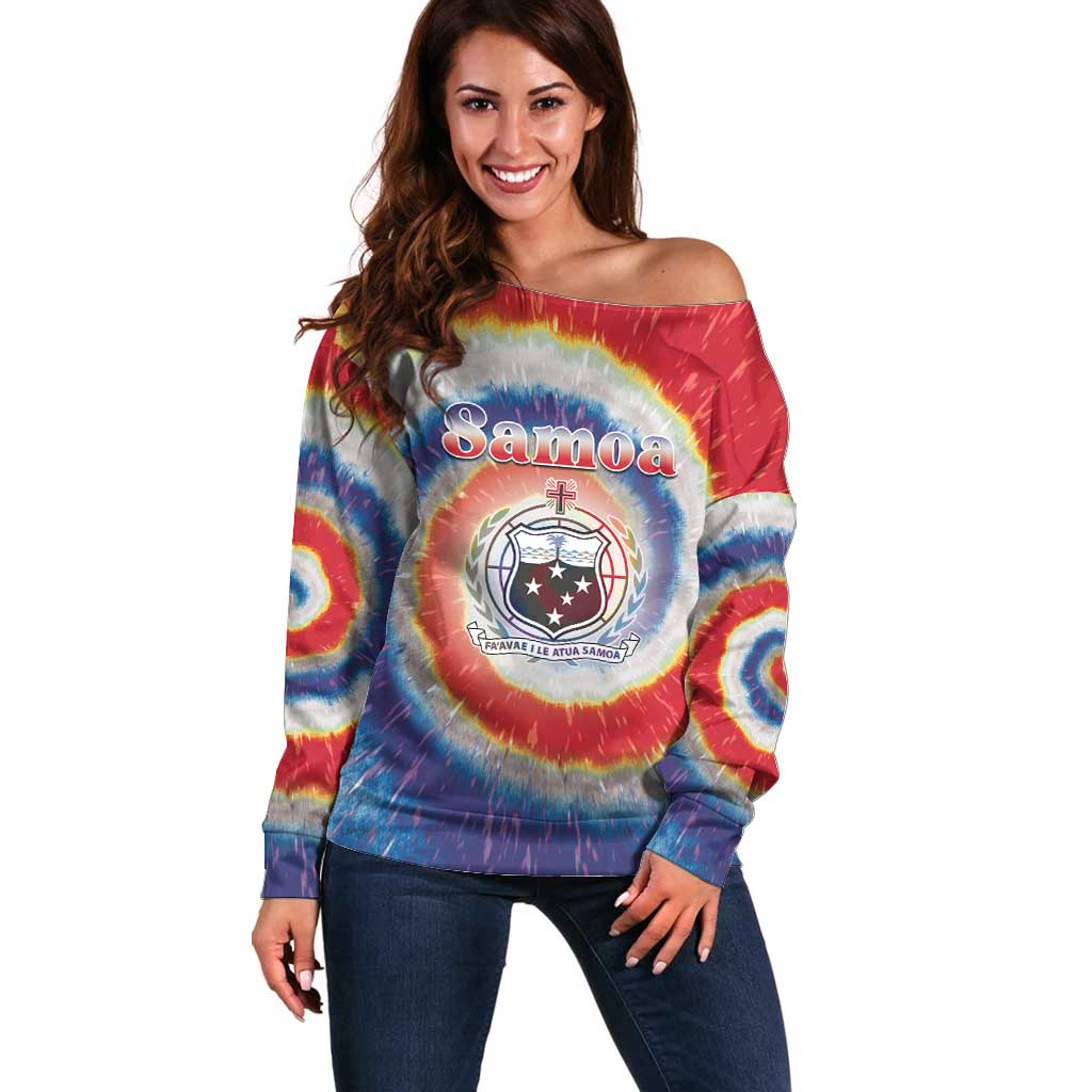 Samoa Off Shoulder Sweater Tie Dye Unique Style