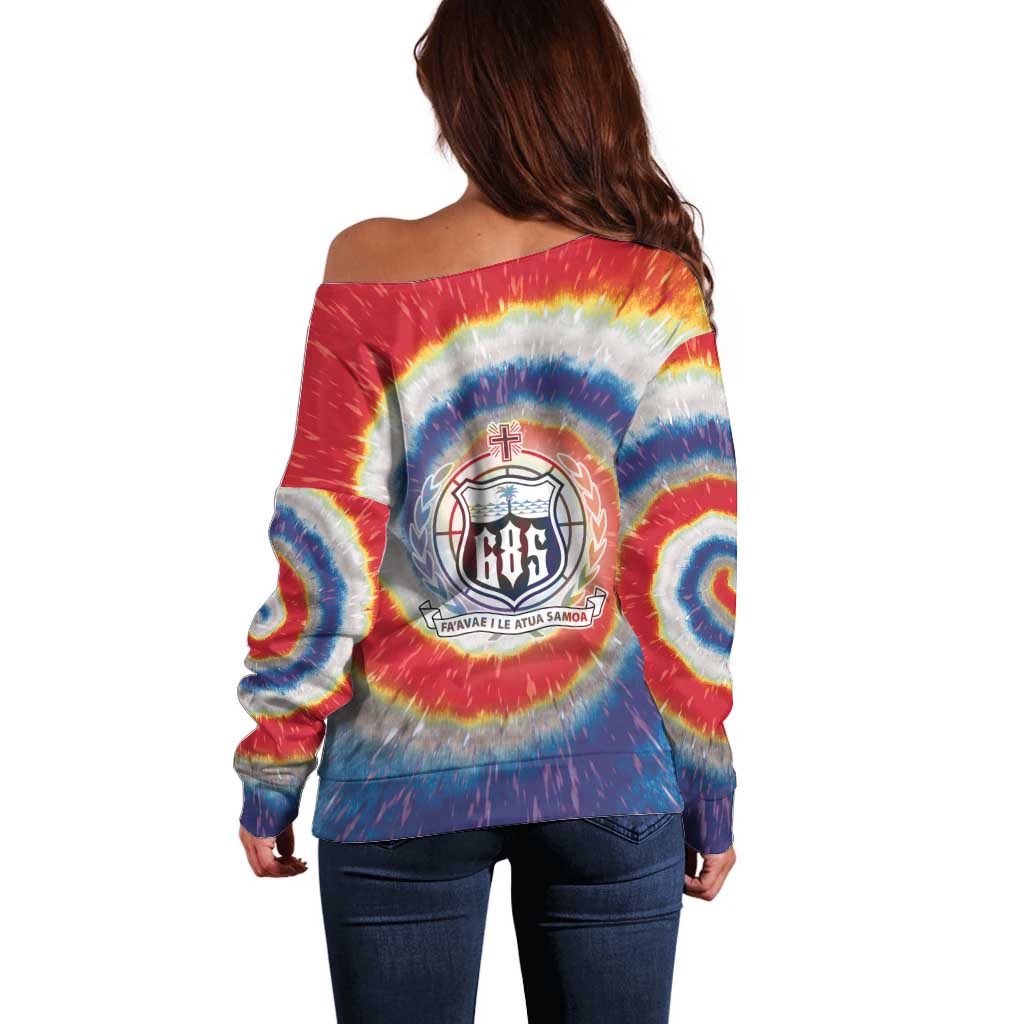 Samoa Off Shoulder Sweater Tie Dye Unique Style