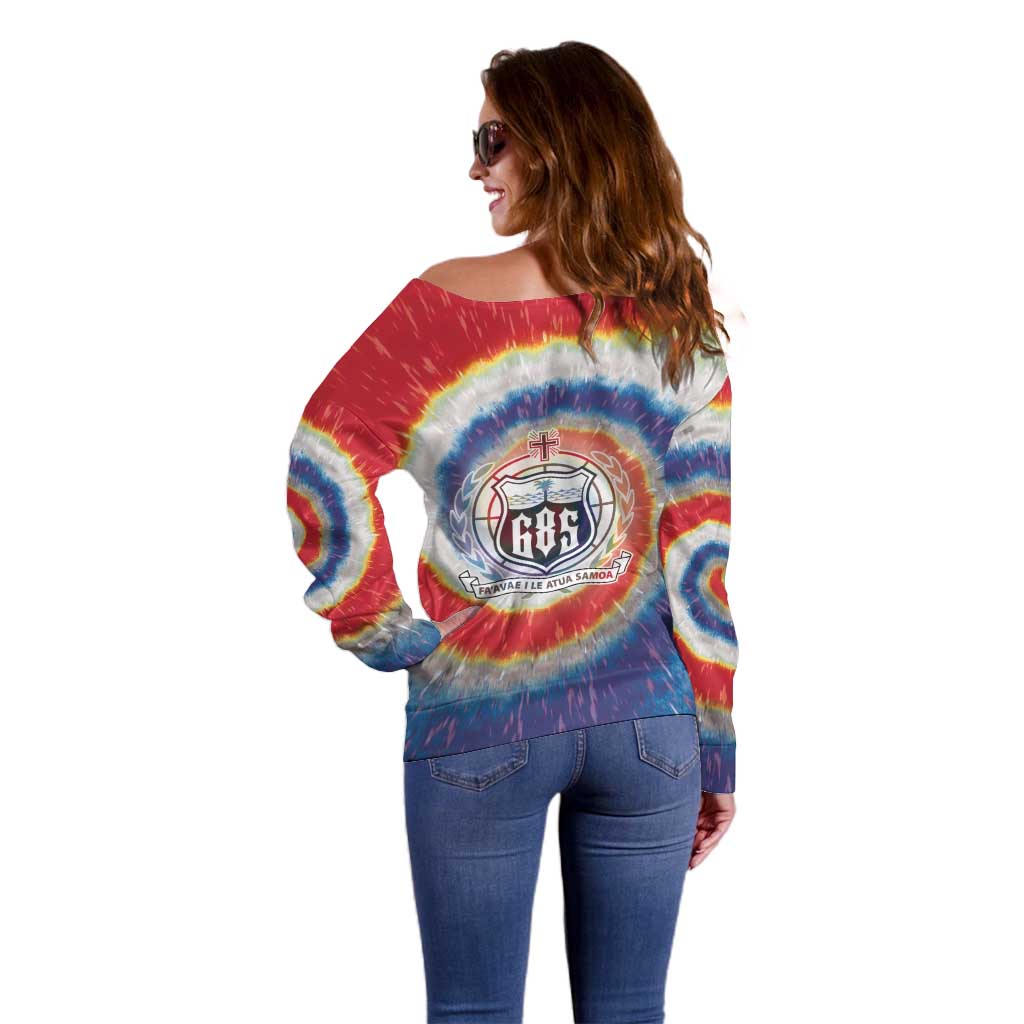 Samoa Off Shoulder Sweater Tie Dye Unique Style