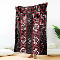 New Zealand Aotearoa Blanket Red Poutama With Taniko Pattern LT05 - Polynesian Pride