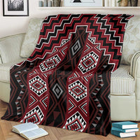 New Zealand Aotearoa Blanket Red Poutama With Taniko Pattern LT05 - Polynesian Pride