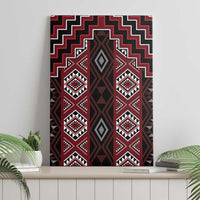 New Zealand Aotearoa Canvas Wall Art Red Poutama With Taniko Pattern LT05 - Polynesian Pride