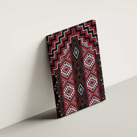 New Zealand Aotearoa Canvas Wall Art Red Poutama With Taniko Pattern LT05 - Polynesian Pride