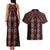 New Zealand Aotearoa Couples Matching Tank Maxi Dress and Hawaiian Shirt Red Poutama With Taniko Pattern LT05
