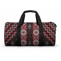 New Zealand Aotearoa Duffle Bag Red Poutama With Taniko Pattern LT05 One size Red - Polynesian Pride