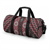 New Zealand Aotearoa Duffle Bag Red Poutama With Taniko Pattern LT05 - Polynesian Pride
