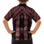 New Zealand Aotearoa Family Matching Long Sleeve Bodycon Dress and Hawaiian Shirt Red Poutama With Taniko Pattern LT05