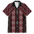 New Zealand Aotearoa Family Matching Long Sleeve Bodycon Dress and Hawaiian Shirt Red Poutama With Taniko Pattern LT05