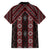 New Zealand Aotearoa Family Matching Long Sleeve Bodycon Dress and Hawaiian Shirt Red Poutama With Taniko Pattern LT05