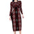 New Zealand Aotearoa Family Matching Long Sleeve Bodycon Dress and Hawaiian Shirt Red Poutama With Taniko Pattern LT05